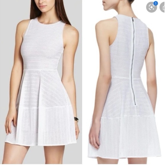 BCBG Dresses & Skirts - BCBG MaxAzria Cassandra Fit Flare Dress Size extra small White Eyelet GUC #B19